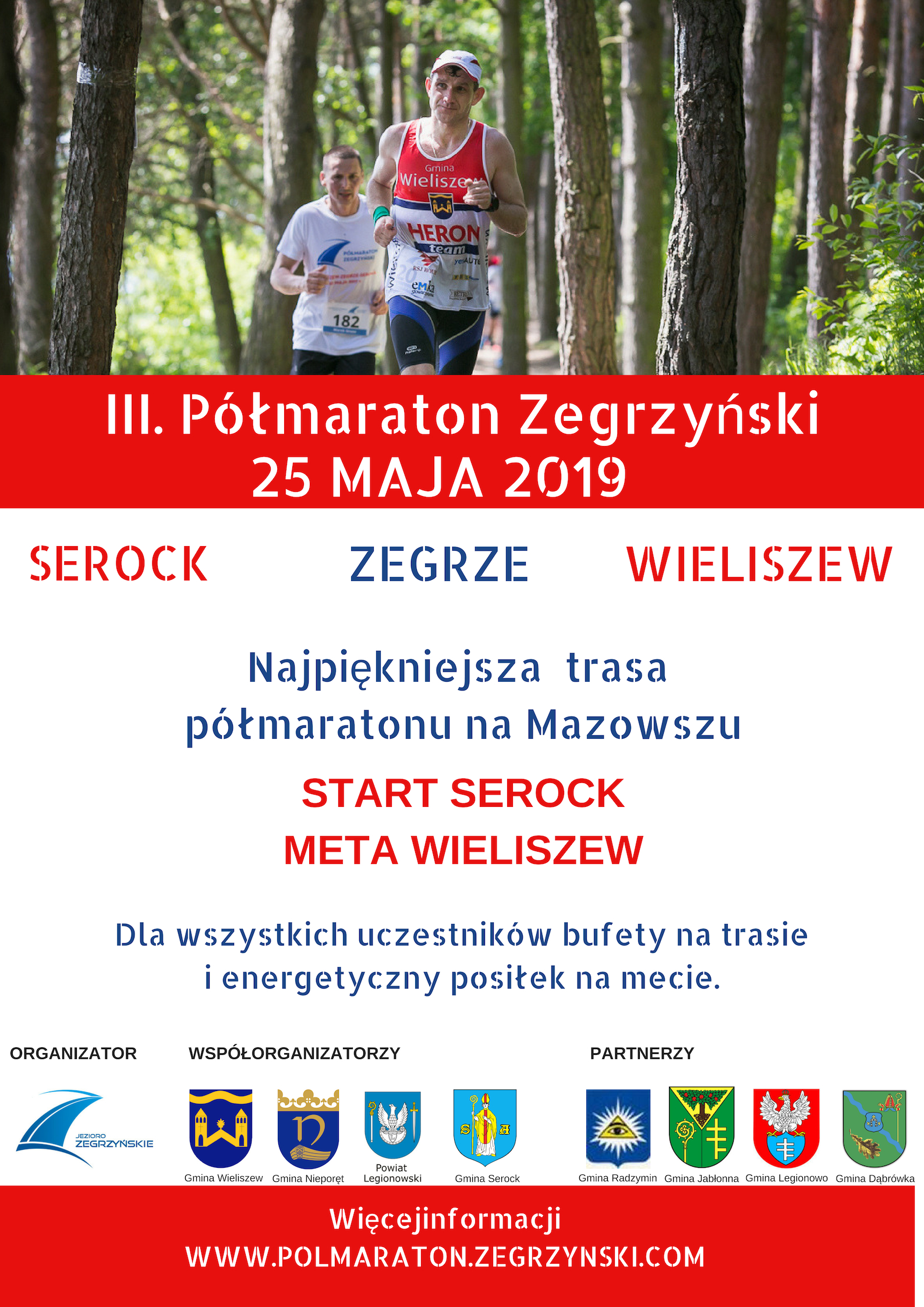Plakat zaproszenie  III Półmaraton Zegrzyński