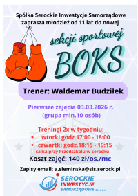 Spółka Serockie Inwestycje Samorządowe zaprasza do udziału w nowej sekcji sportowej