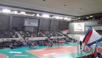 Kibice z Serocka na meczu piłki siatkowej kobiet: Sk Bank Legionovia Legionowo - Chemik Police