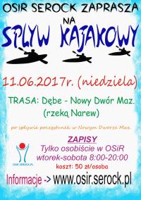 Zapraszamy na spływ kajakowy rzeką Narew ! (Dębe - Nowy Dwór Mazowiecki) - 11.06.2017 r.