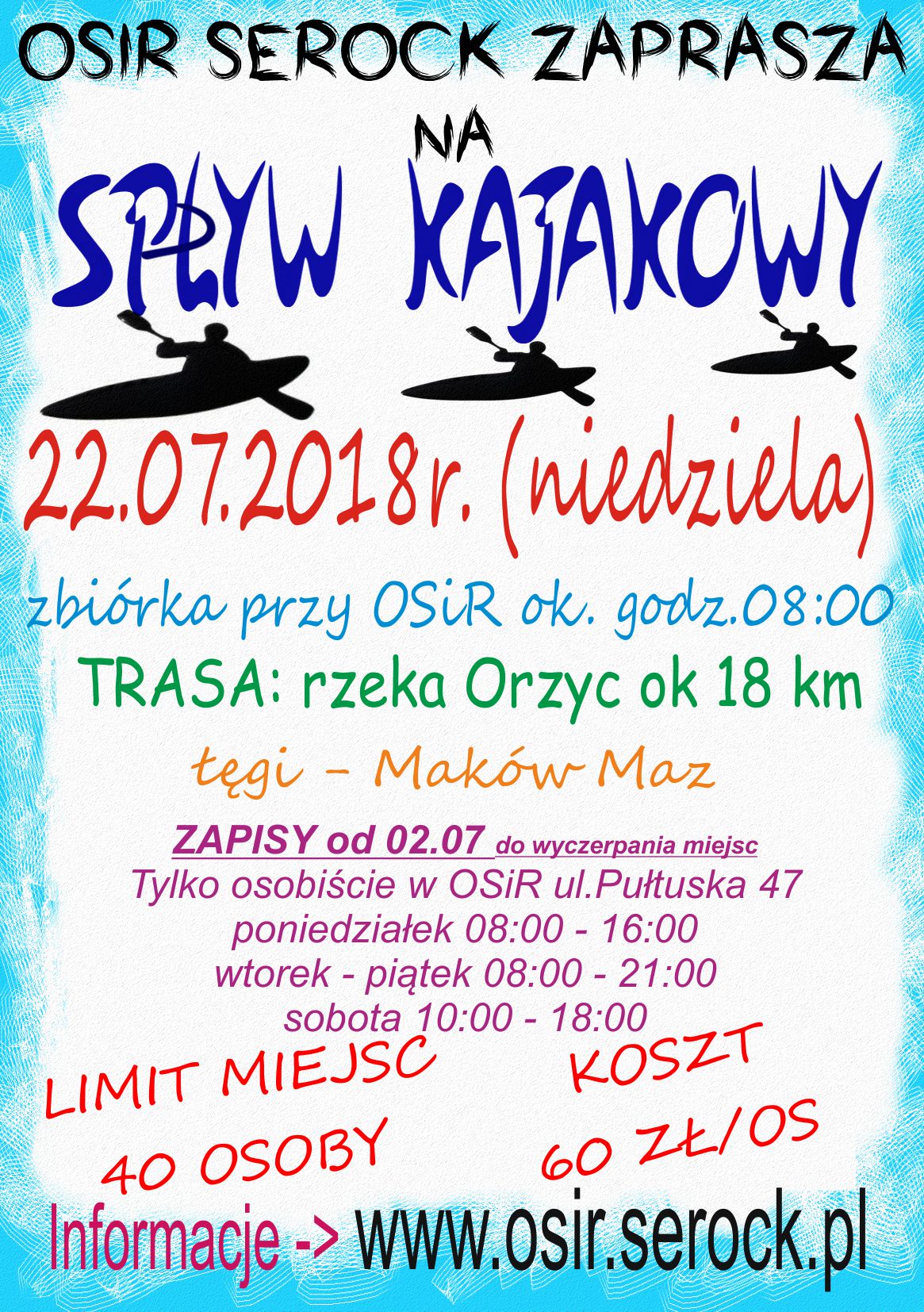 Zapraszamy na kolejny spływ kajakowy