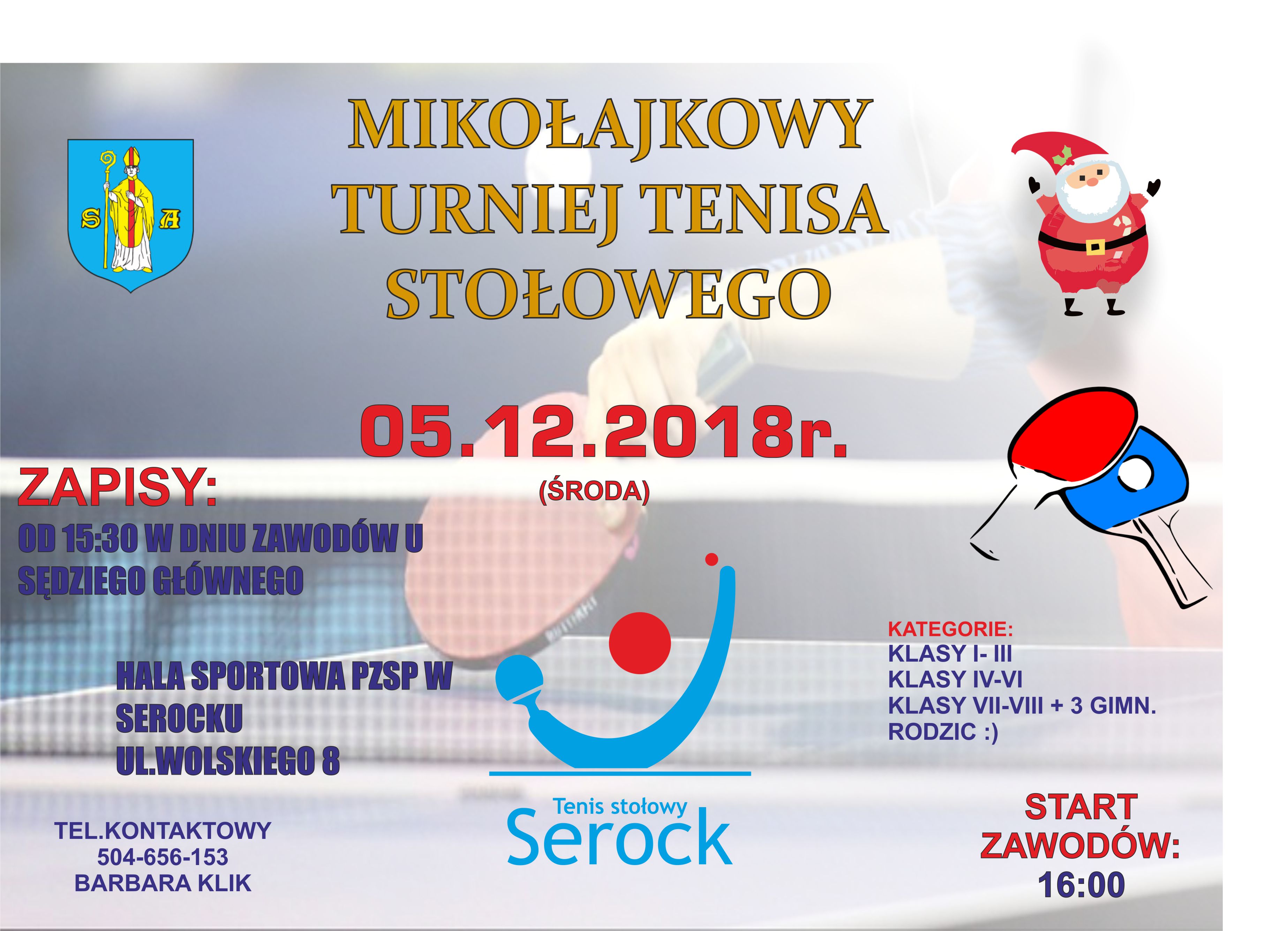 Mikołajkowy Turniej Tenisa Stołowego