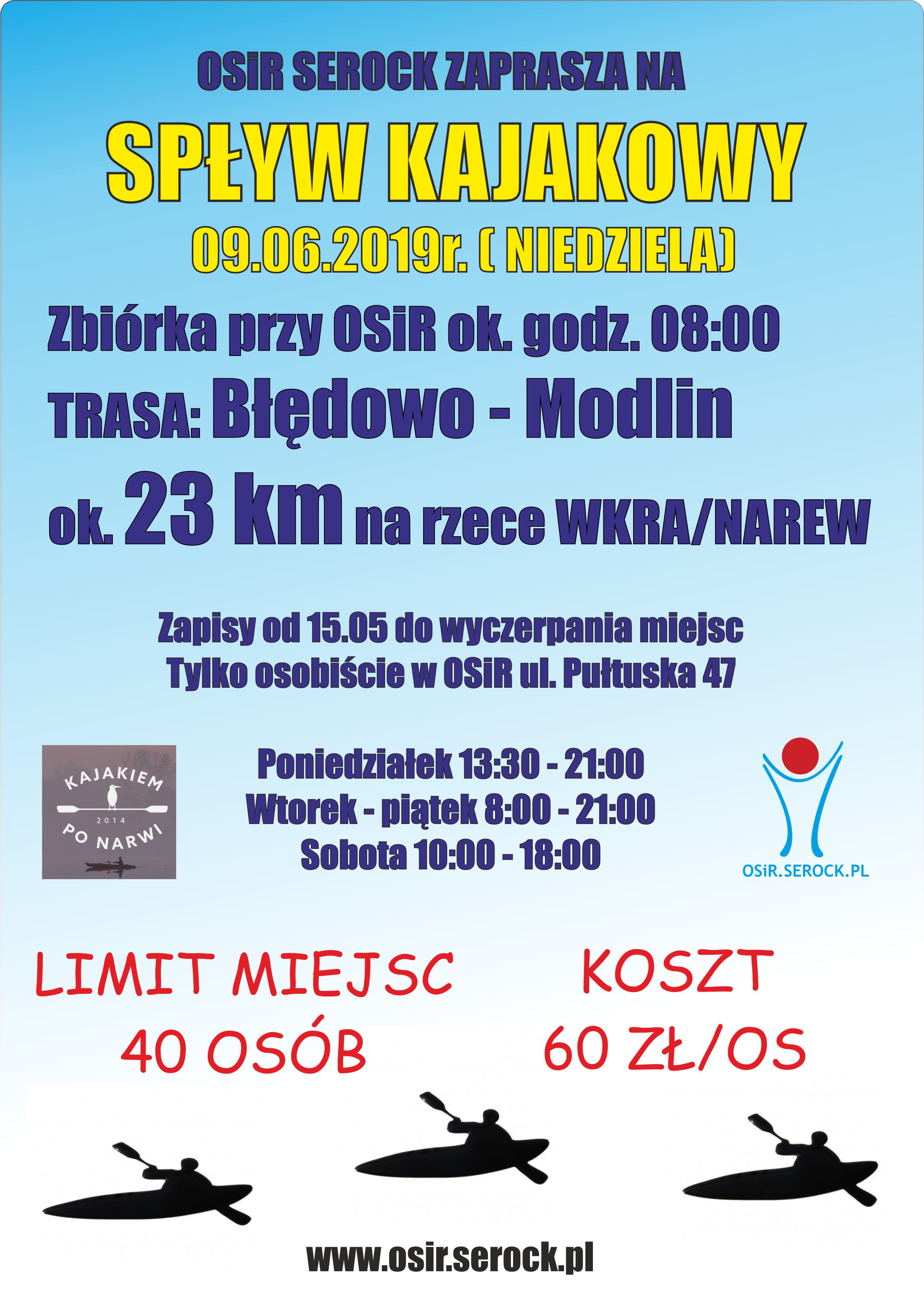 Zapraszamy na zapisy na spływ kajakowy
