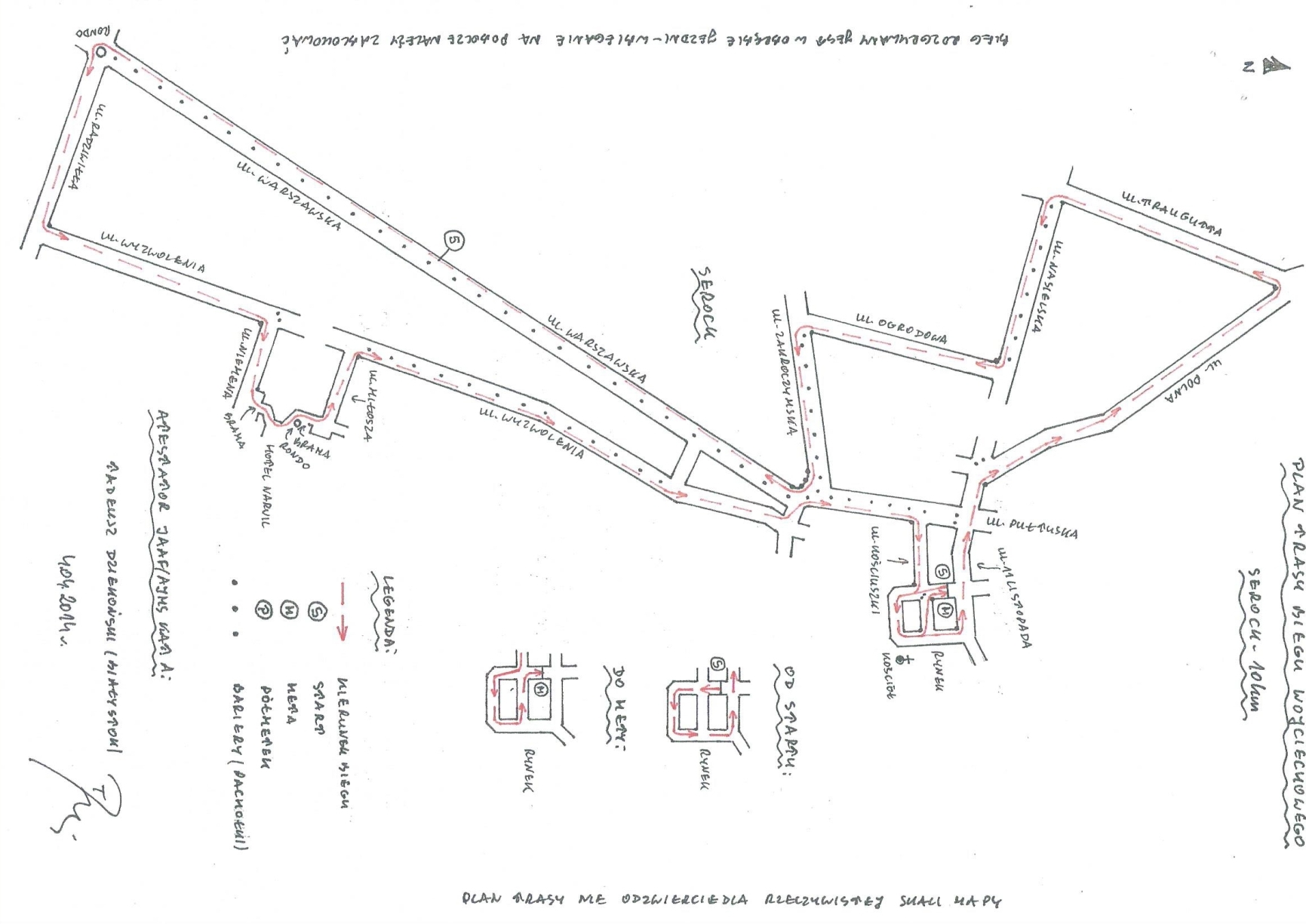 Mapa XVII Biegu Niepodległości na 10 KM