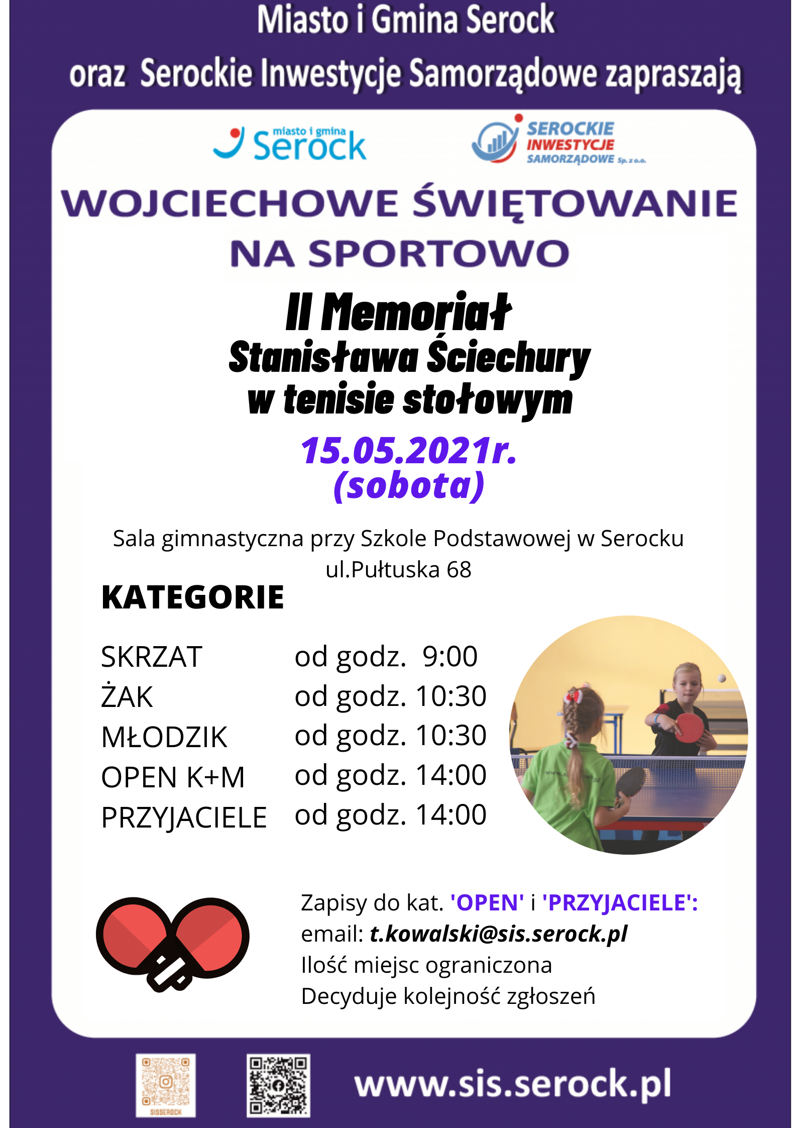 II Memoriał Stanisława Ściechury w tenisie stołowym